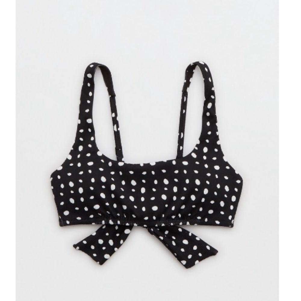 Aerie Ribbed Tie Back Scoop Bikini Top